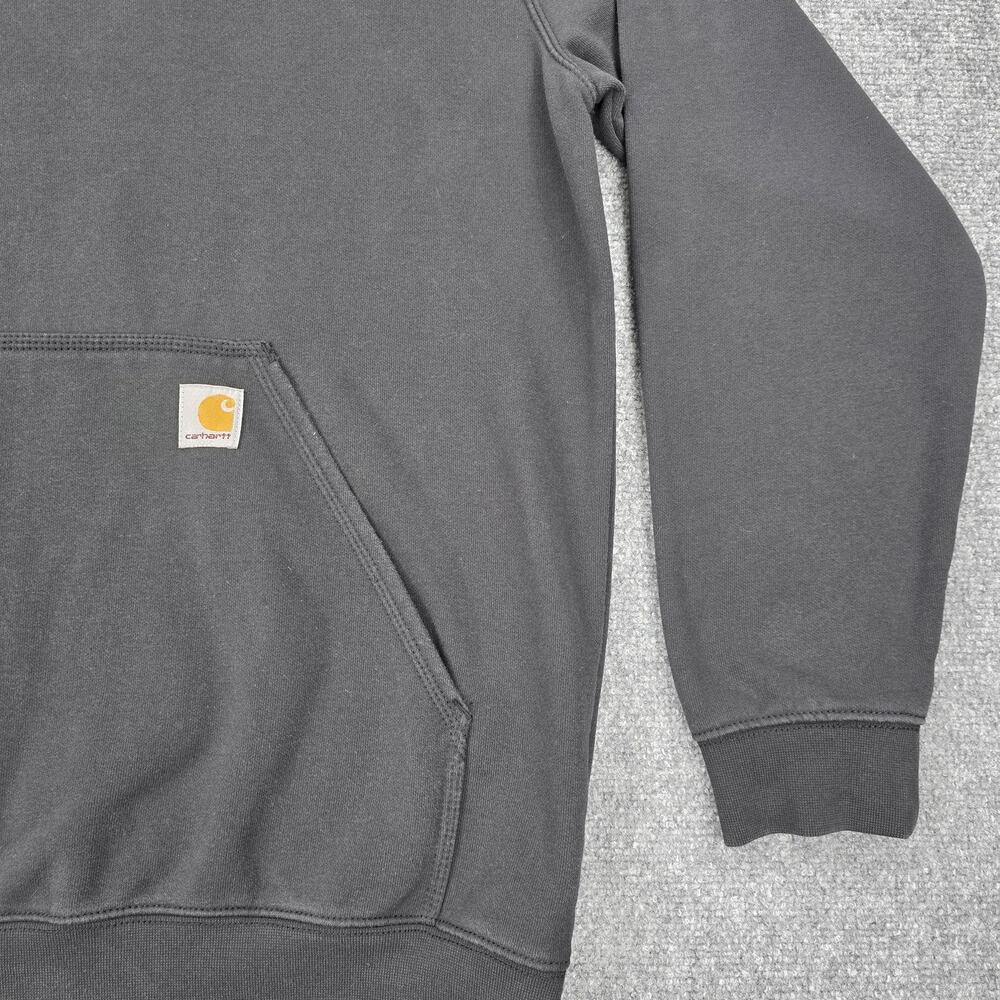 Carhartt Hoodie Mens Large Black Loose Fit EFCO Logo Fleece Pullover Workwear - Picture 12 of 16